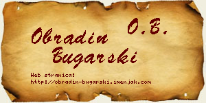 Obradin Bugarski vizit kartica